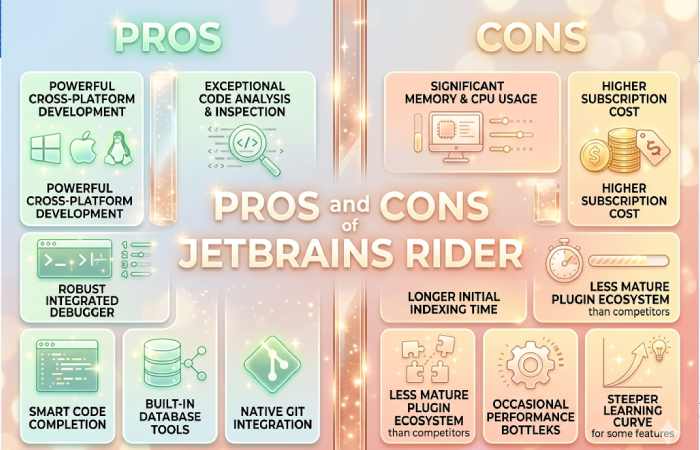 pros and cons of jetbrains rider